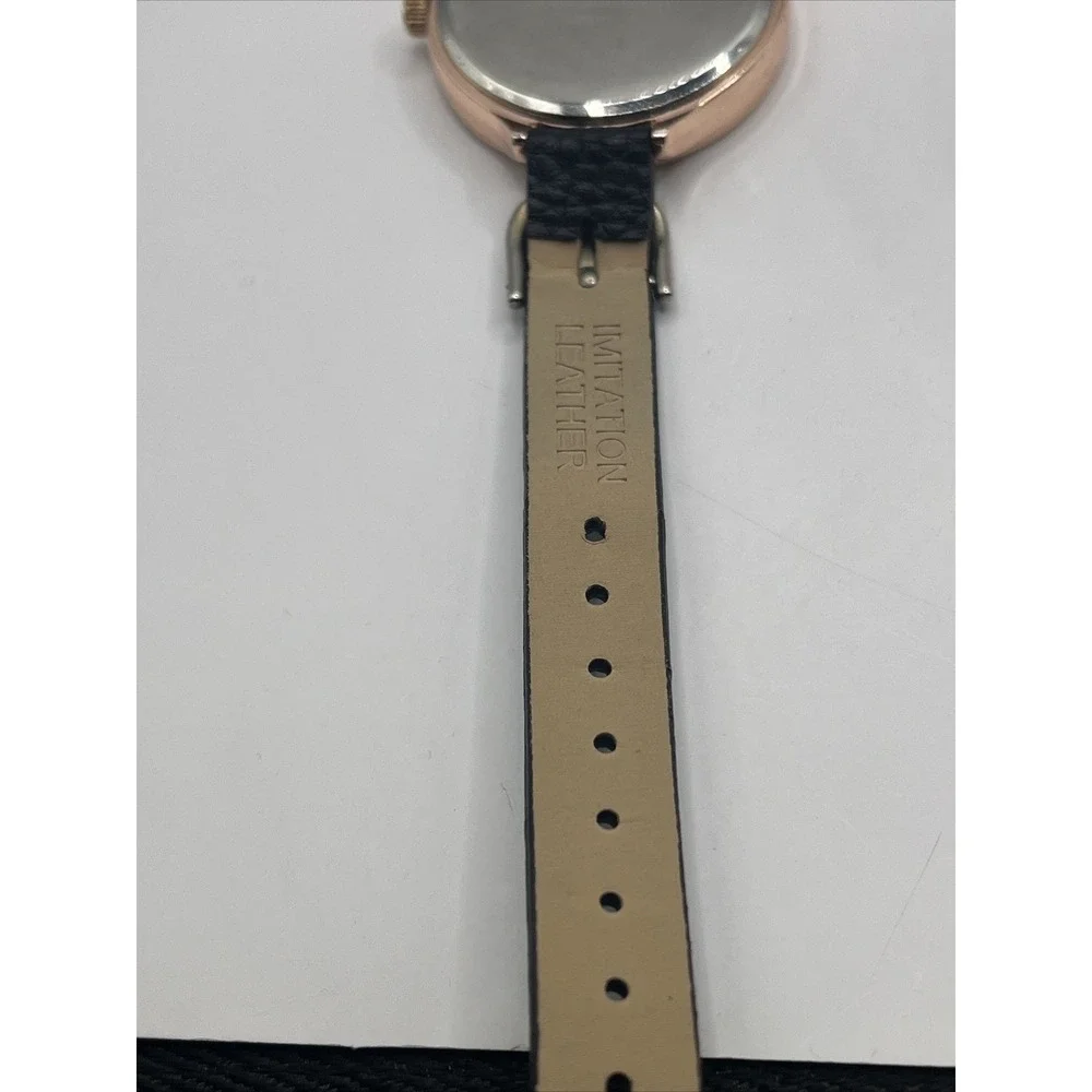 A New Day Women's Quartz Watch Rose Gold Case Black Band- New Battery‎
